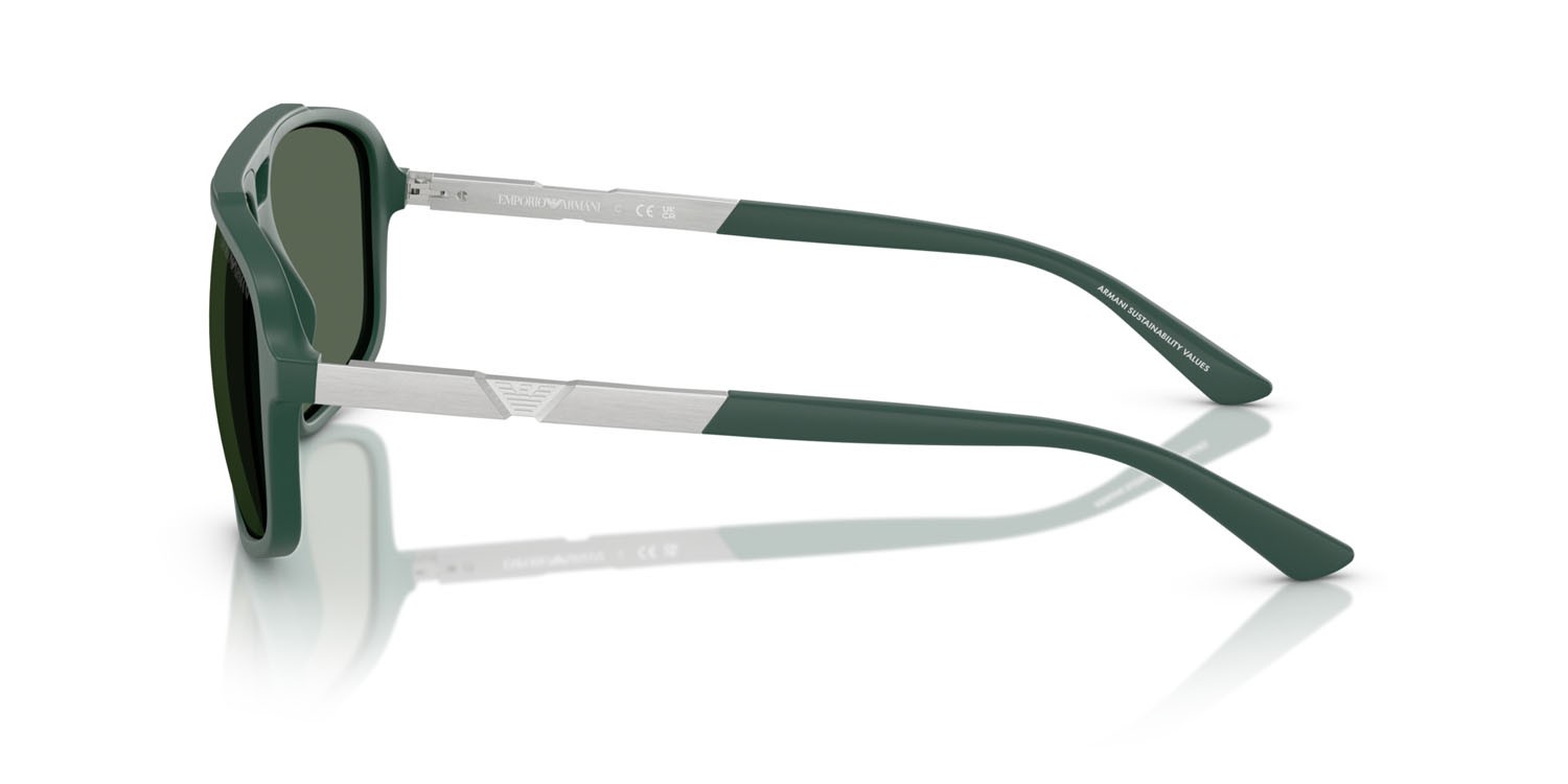 Occhiali da sole Emporio Armani EA 4236U (619071) colore verde scuro forma aviator lenti verde scuro