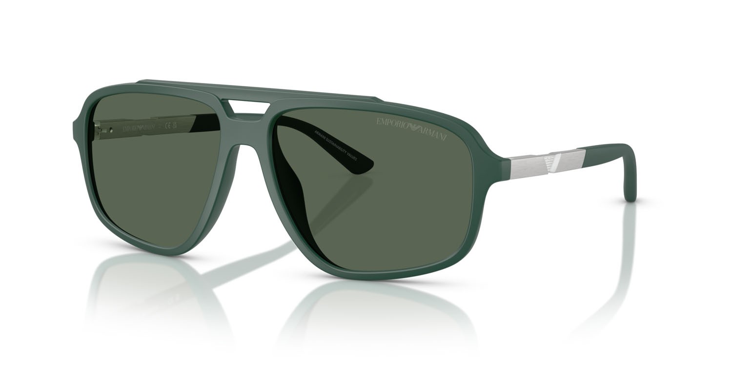 Occhiali da sole Emporio Armani EA 4236U (619071) colore verde scuro forma aviator lenti verde scuro
