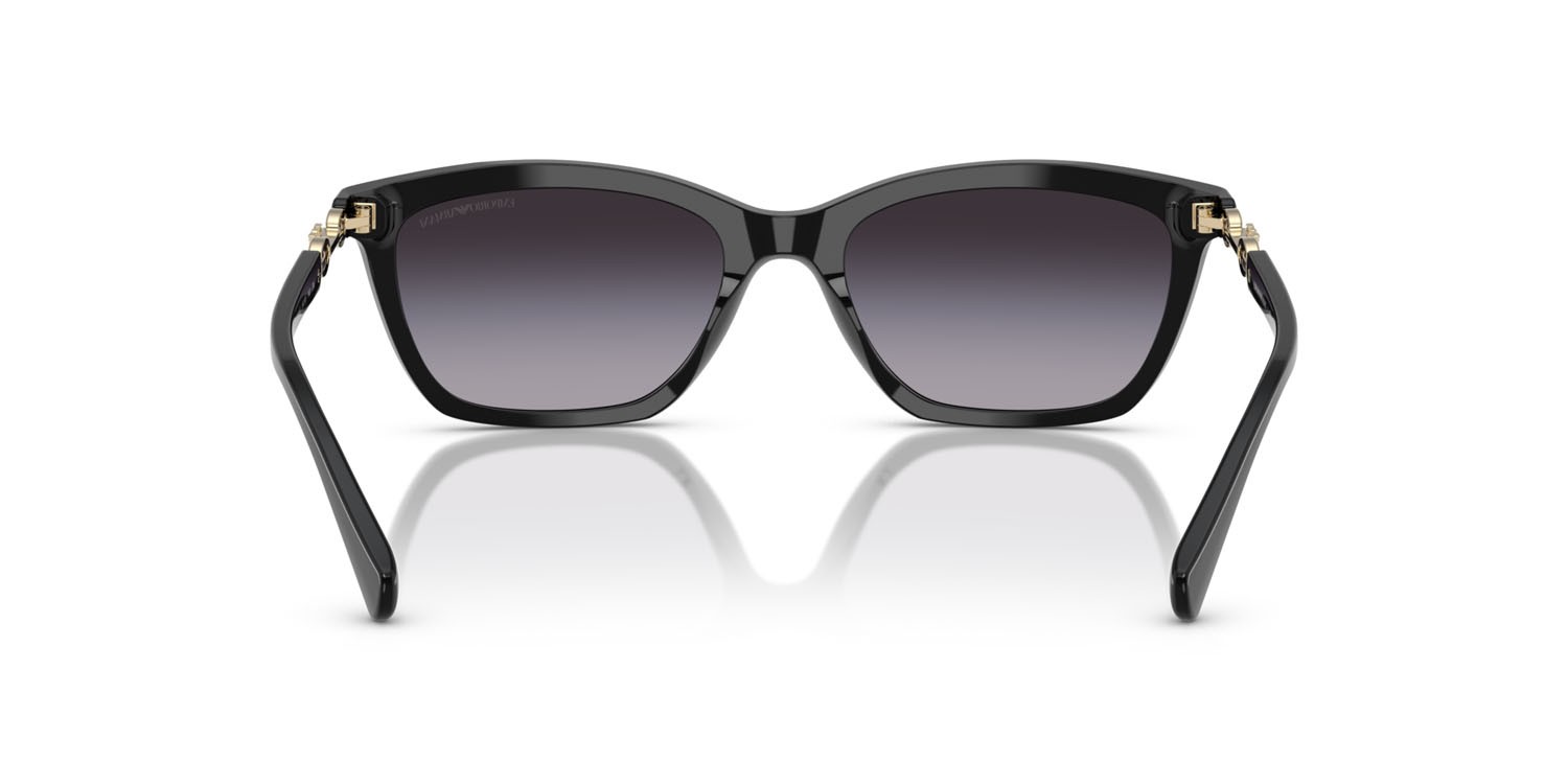 Sunglasses Emporio Armani EA 4238 (50178G) color nero lucido shape cat eye lenses sfumato grigio