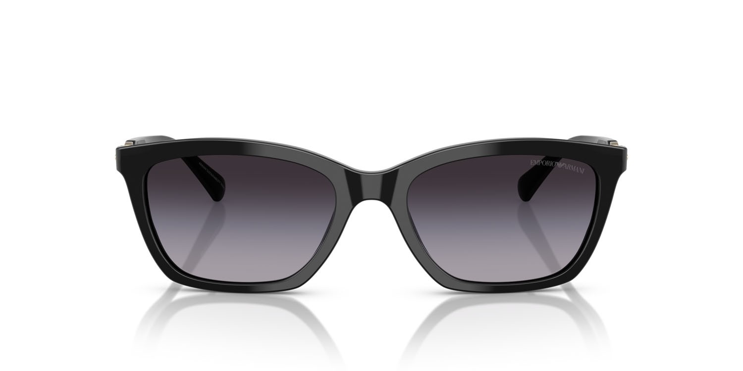 Sunglasses Emporio Armani EA 4238 (50178G) color nero lucido shape cat eye lenses sfumato grigio