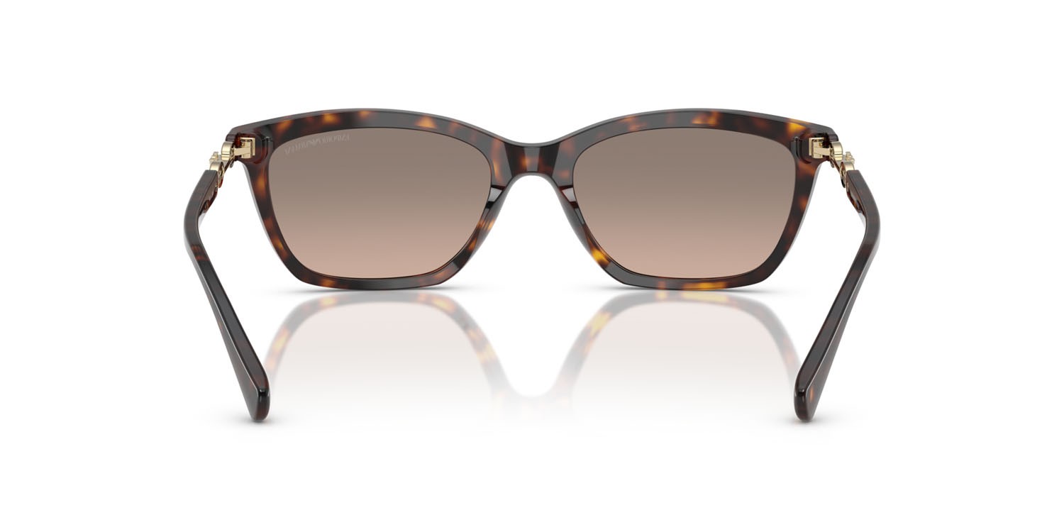 Sunglasses Emporio Armani EA 4238 (50266I) color havana lucido shape cat eye lenses brown grad grey mirror silver