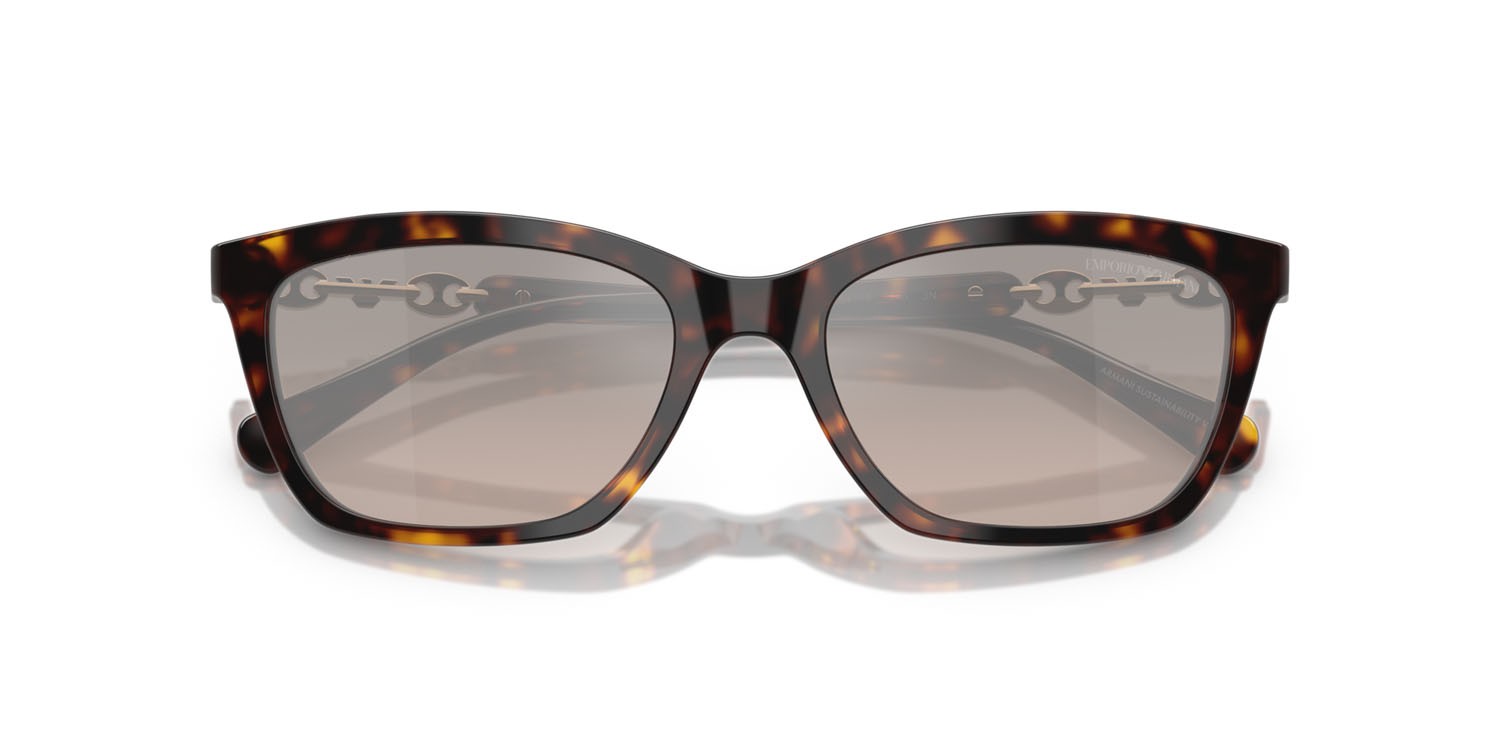 Sunglasses Emporio Armani EA 4238 (50266I) color havana lucido shape cat eye lenses brown grad grey mirror silver