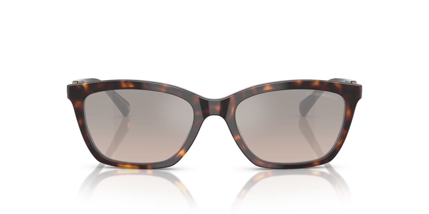 Sunglasses Emporio Armani EA 4238 (50266I) color havana lucido shape cat eye lenses brown grad grey mirror silver
