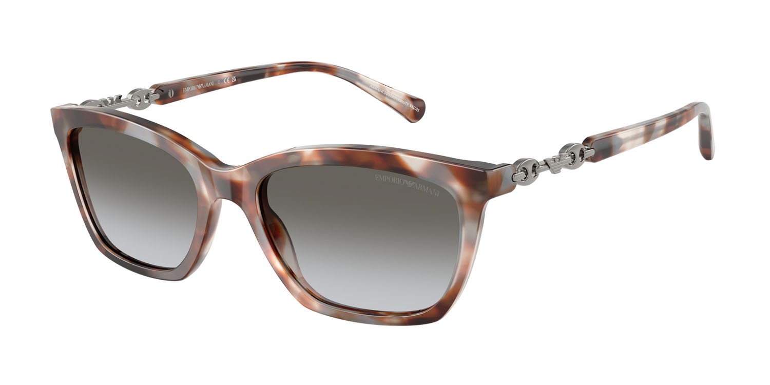 Sonnenbrillen Emporio Armani EA 4238 (61953C) farbe grigio havana lucido form cat-eye gläser sfumato grigio