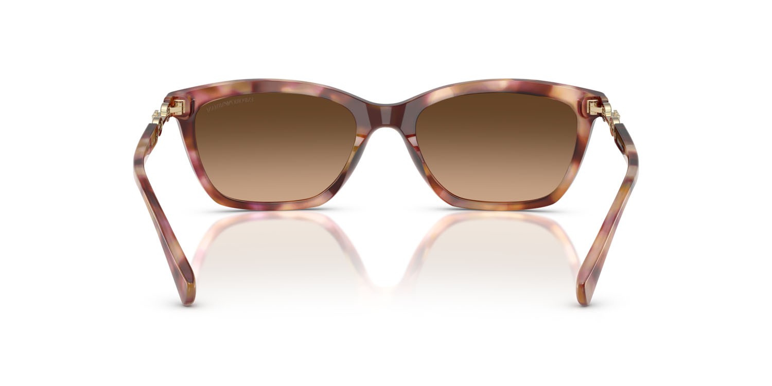 Occhiali da sole Emporio Armani EA 4238 (619674) colore rosso havana lucido forma cat eye lenti marrone sfumato