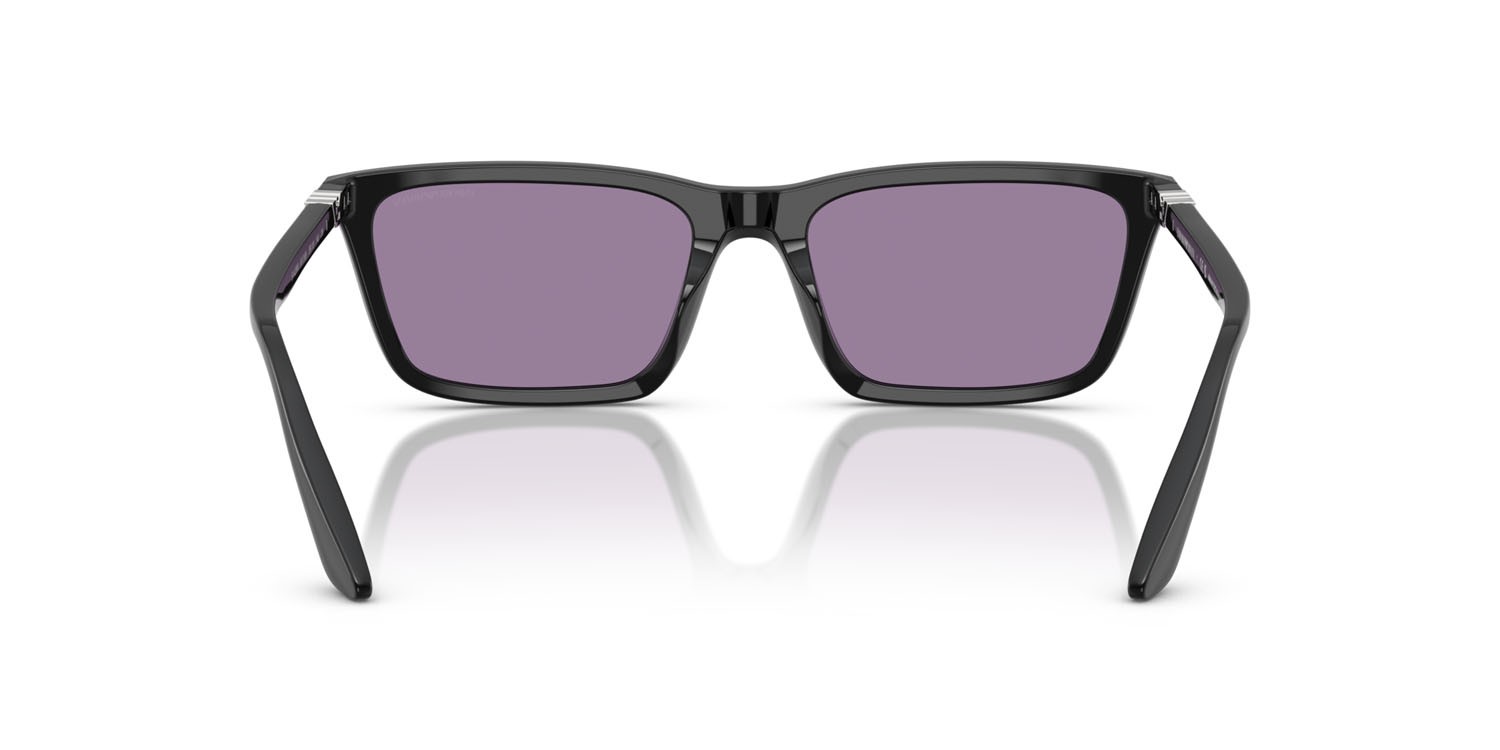 Sunglasses Emporio Armani EA 4239U (501769) color nero lucido shape rectangle lenses violetto
