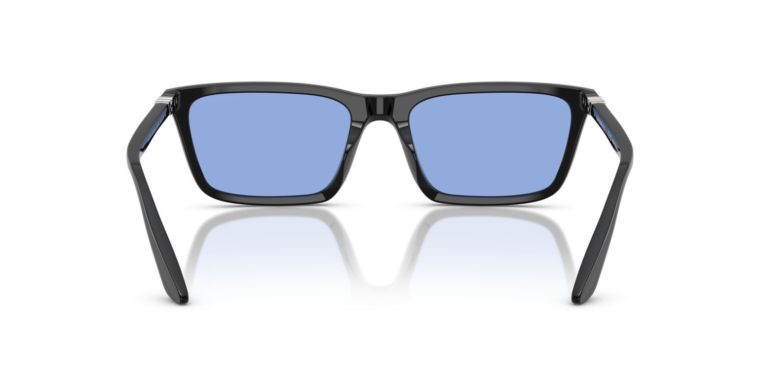 Sunglasses Emporio Armani EA 4239U (501780) color nero lucido shape rectangle lenses blu
