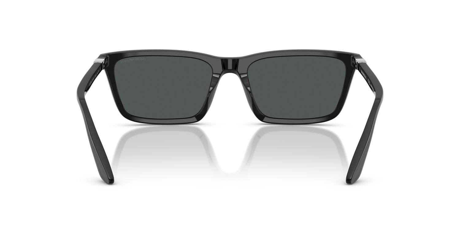Sunglasses Emporio Armani EA 4239U (501787) color nero lucido shape rectangle lenses grigio scuro