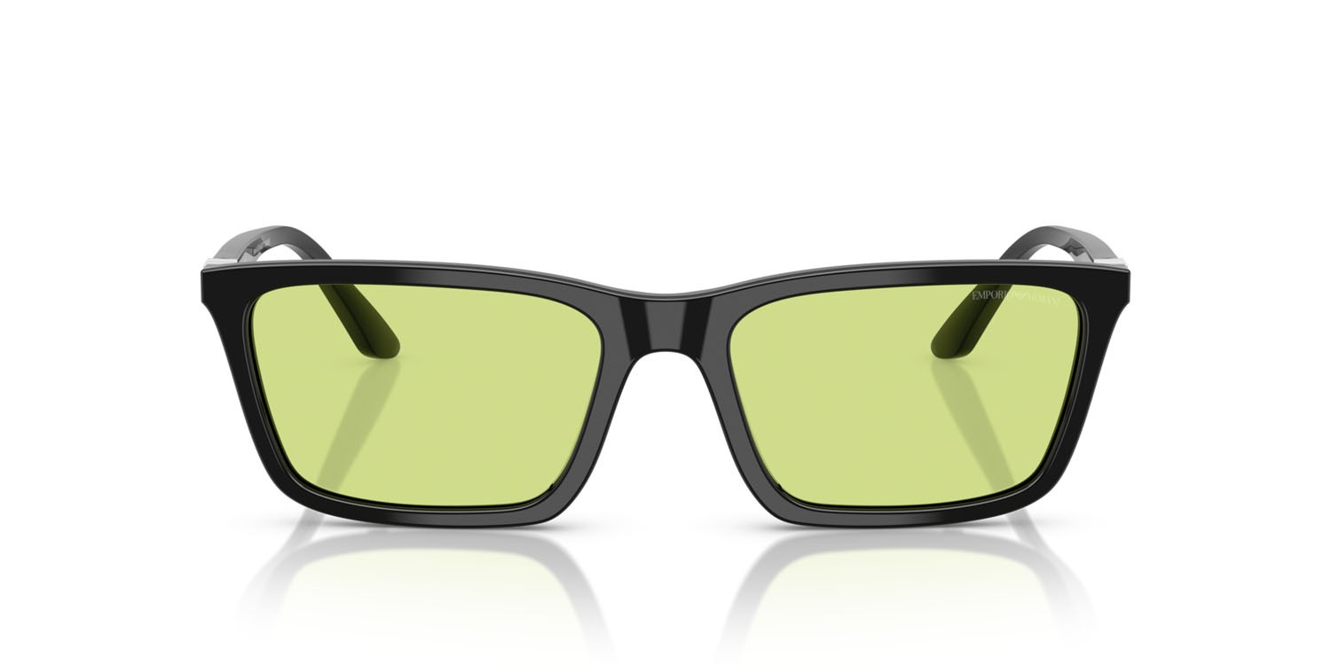 Sunglasses Emporio Armani EA 4239U (5017/2) color nero lucido shape rectangle lenses verde