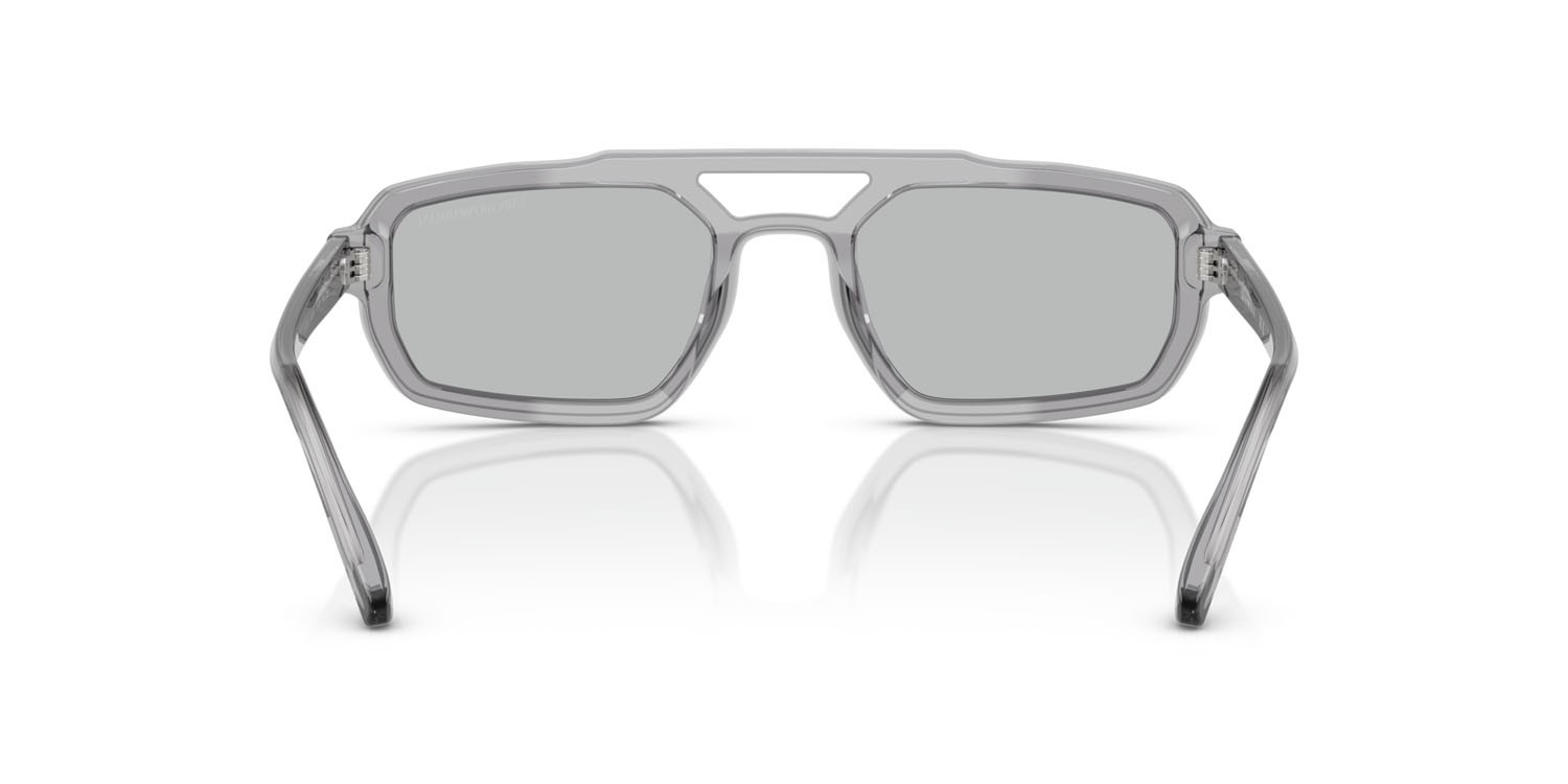Occhiali da sole Emporio Armani EA 4240U (620287) colore grigio trasparente lucido forma irregolare lenti grigio chiaro