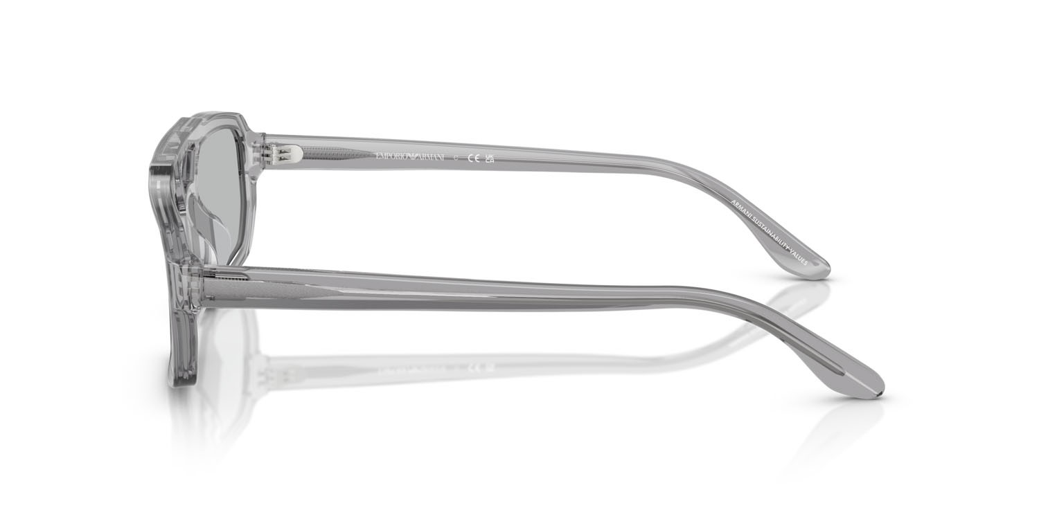 Occhiali da sole Emporio Armani EA 4240U (620287) colore grigio trasparente lucido forma irregolare lenti grigio chiaro