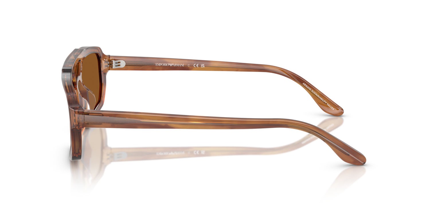 Occhiali da sole Emporio Armani EA 4240U (620373) colore marrone havana lucido forma irregolare lenti marrone