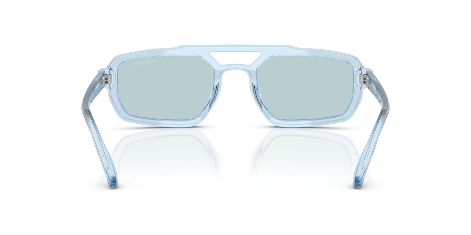 Sonnenbrillen Emporio Armani EA 4240U (6204/1) farbe celeste brillante trasparente form unregelmäßig gläser azzurro