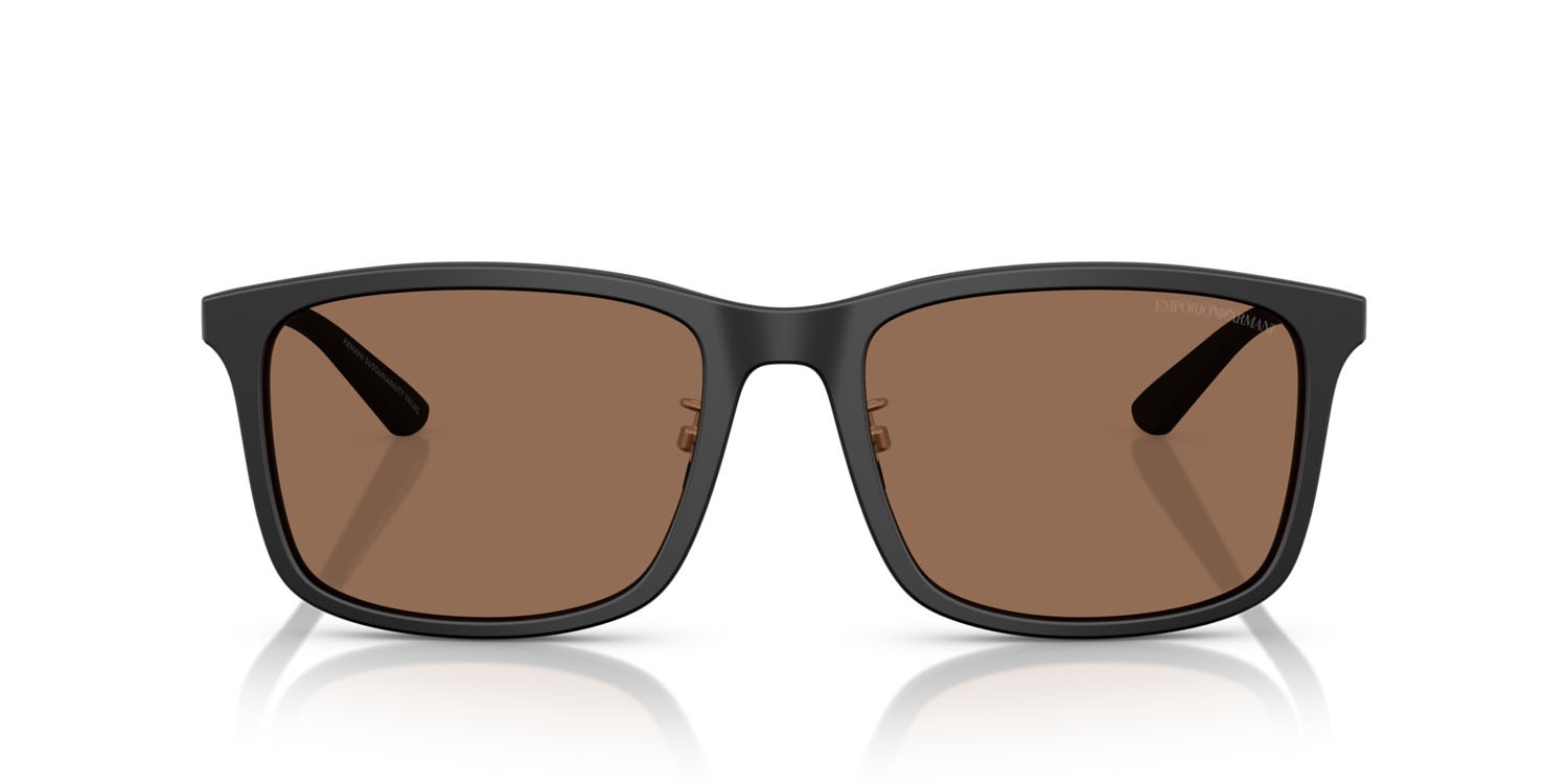 Occhiali da sole Emporio Armani EA 4241D (500173) colore nero opaco forma quadrato lenti marrone scuro