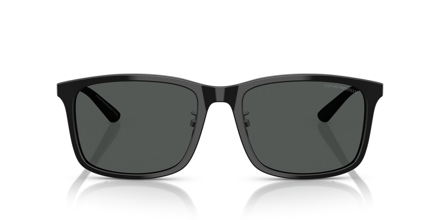 Occhiali da sole Emporio Armani EA 4241D (501787) colore nero lucido forma quadrato lenti grigio scuro