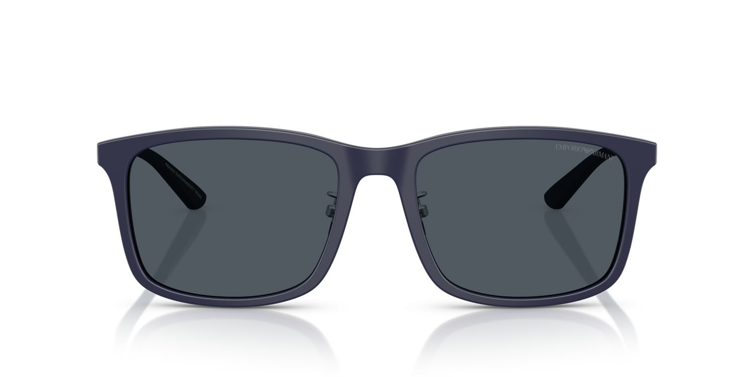 Occhiali da sole Emporio Armani EA 4241D (618987) colore blu scuro opaco forma quadrato lenti blu