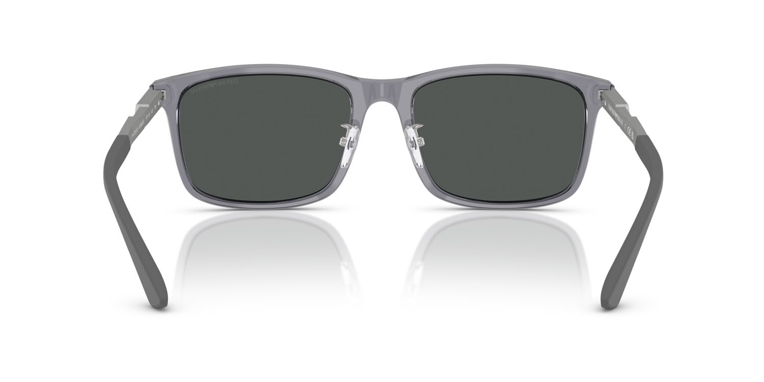 Occhiali da sole Emporio Armani EA 4241D (620687) colore grigio trasparente lucido forma quadrato lenti grigio scuro