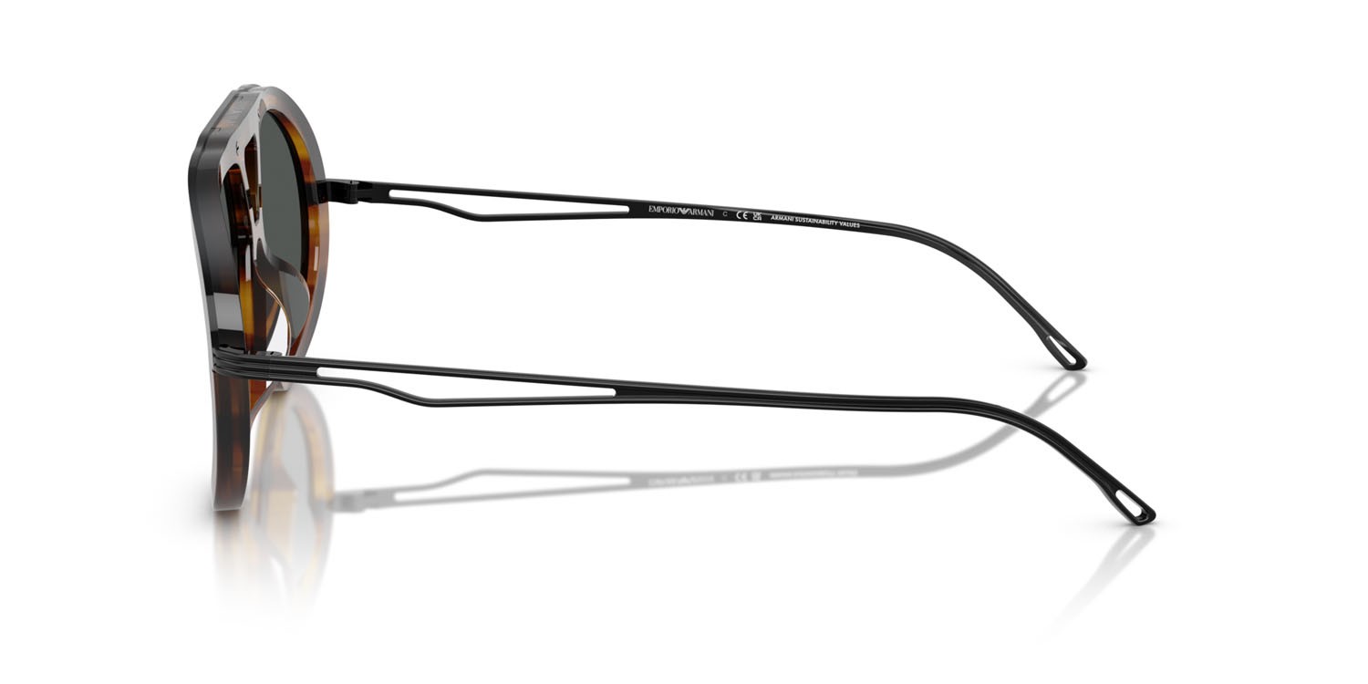 Occhiali da sole Emporio Armani EA 4242U (621287) colore marrone brillante striato forma aviator lenti grigio scuro