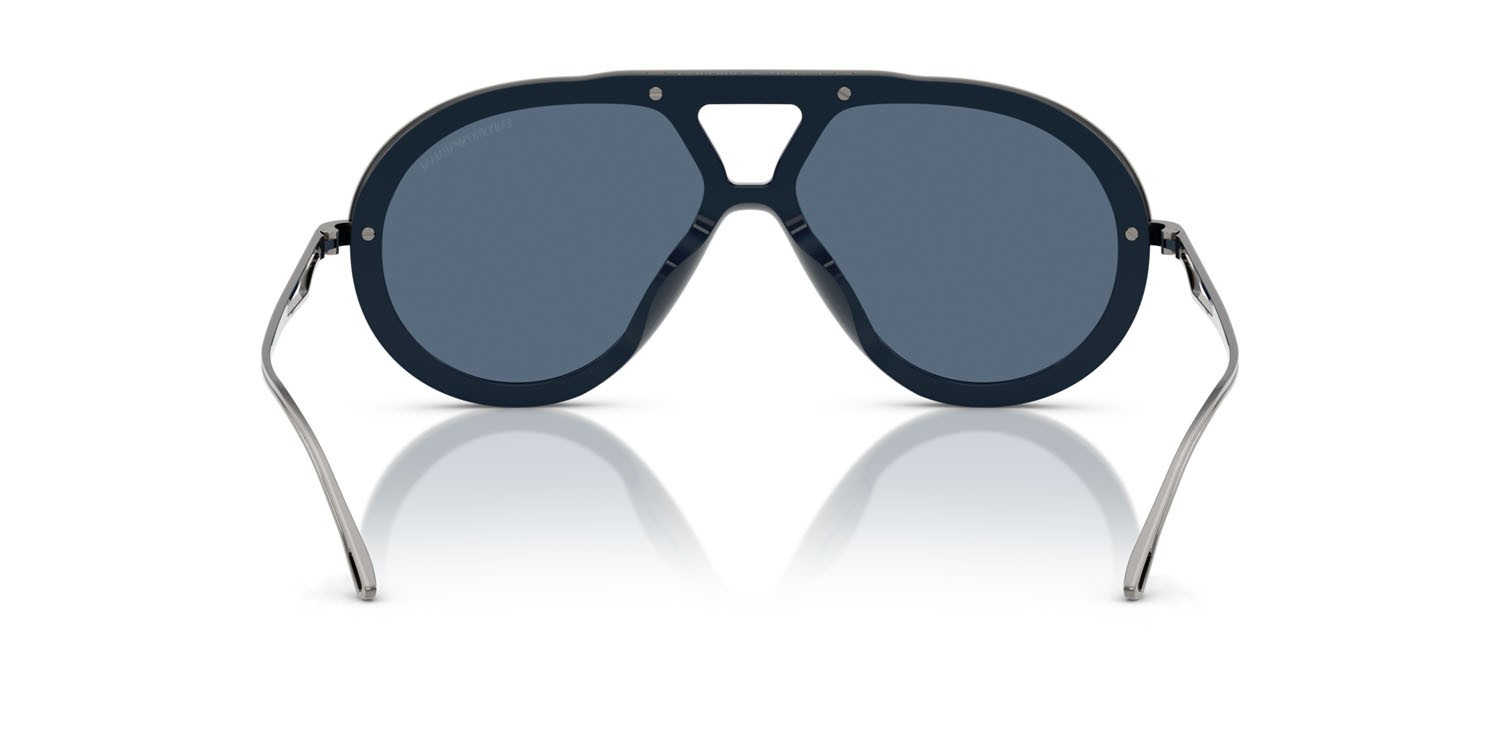Occhiali da sole Emporio Armani EA 4242U (621380) colore blu lucido forma aviator lenti blu