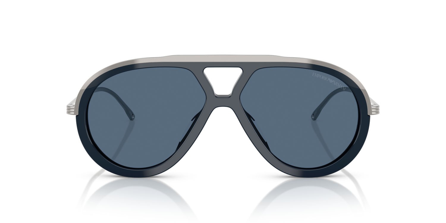 Occhiali da sole Emporio Armani EA 4242U (621380) colore blu lucido forma aviator lenti blu