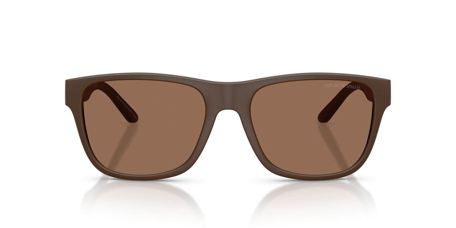 Occhiali da sole Emporio Armani EA 4243 (624373) colore marrone opaco forma quadrato lenti marrone scuro