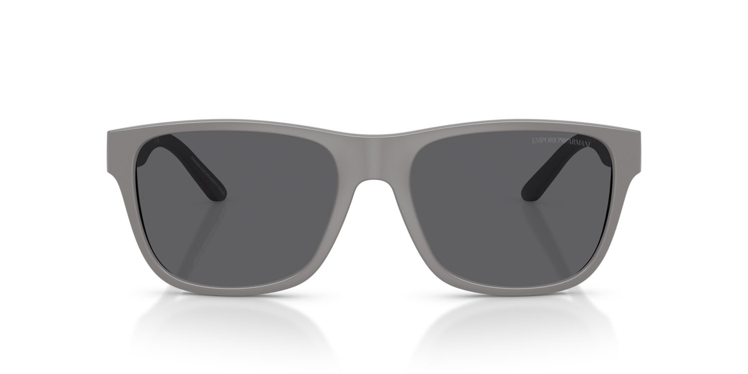 Occhiali da sole Emporio Armani EA 4243 (6245/1) colore grigio opaco forma quadrato lenti polar grigia