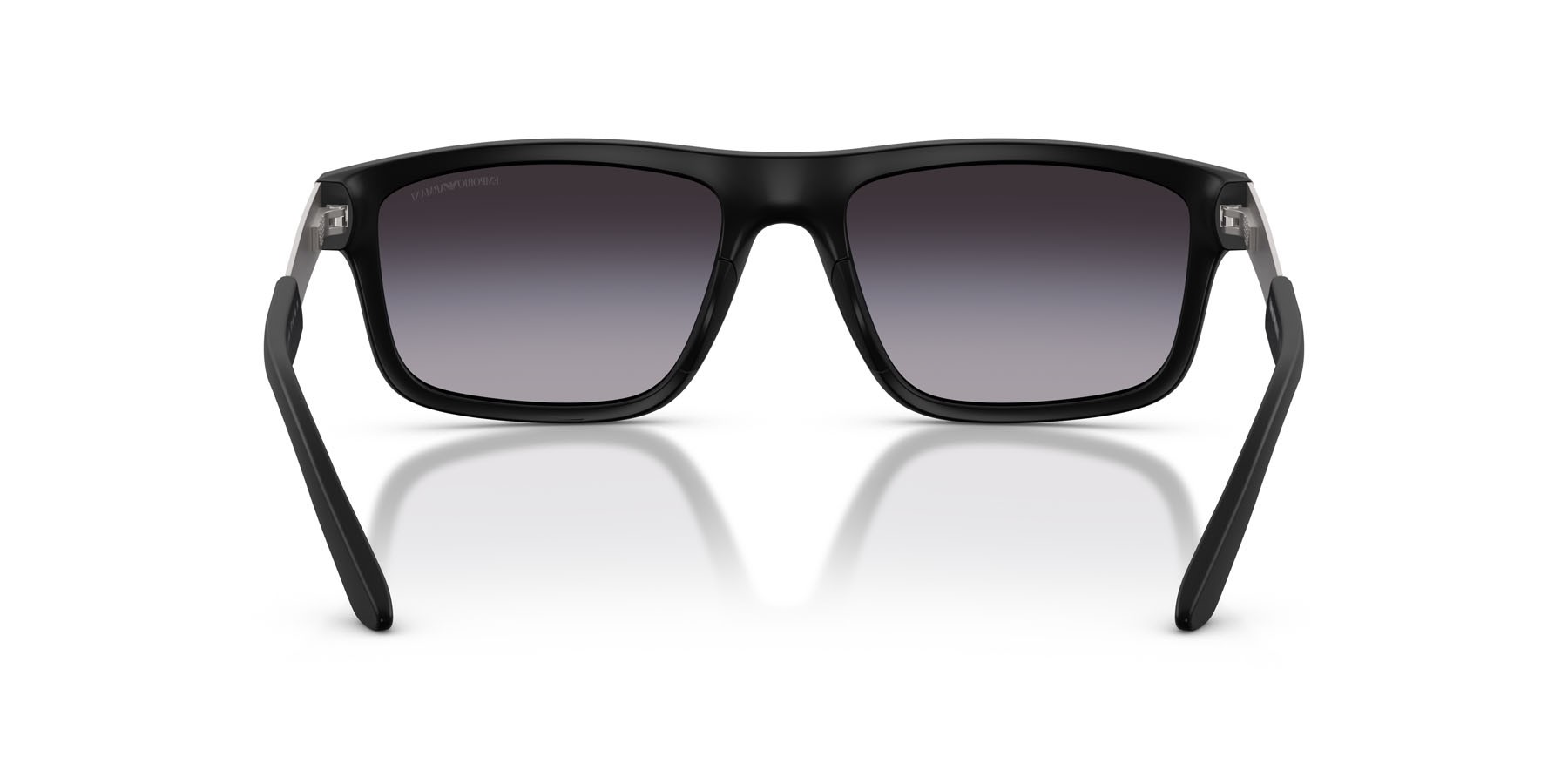 Occhiali da sole Emporio Armani EA 4244U (50018G) colore nero opaco forma rettangolare lenti sfumato grigio