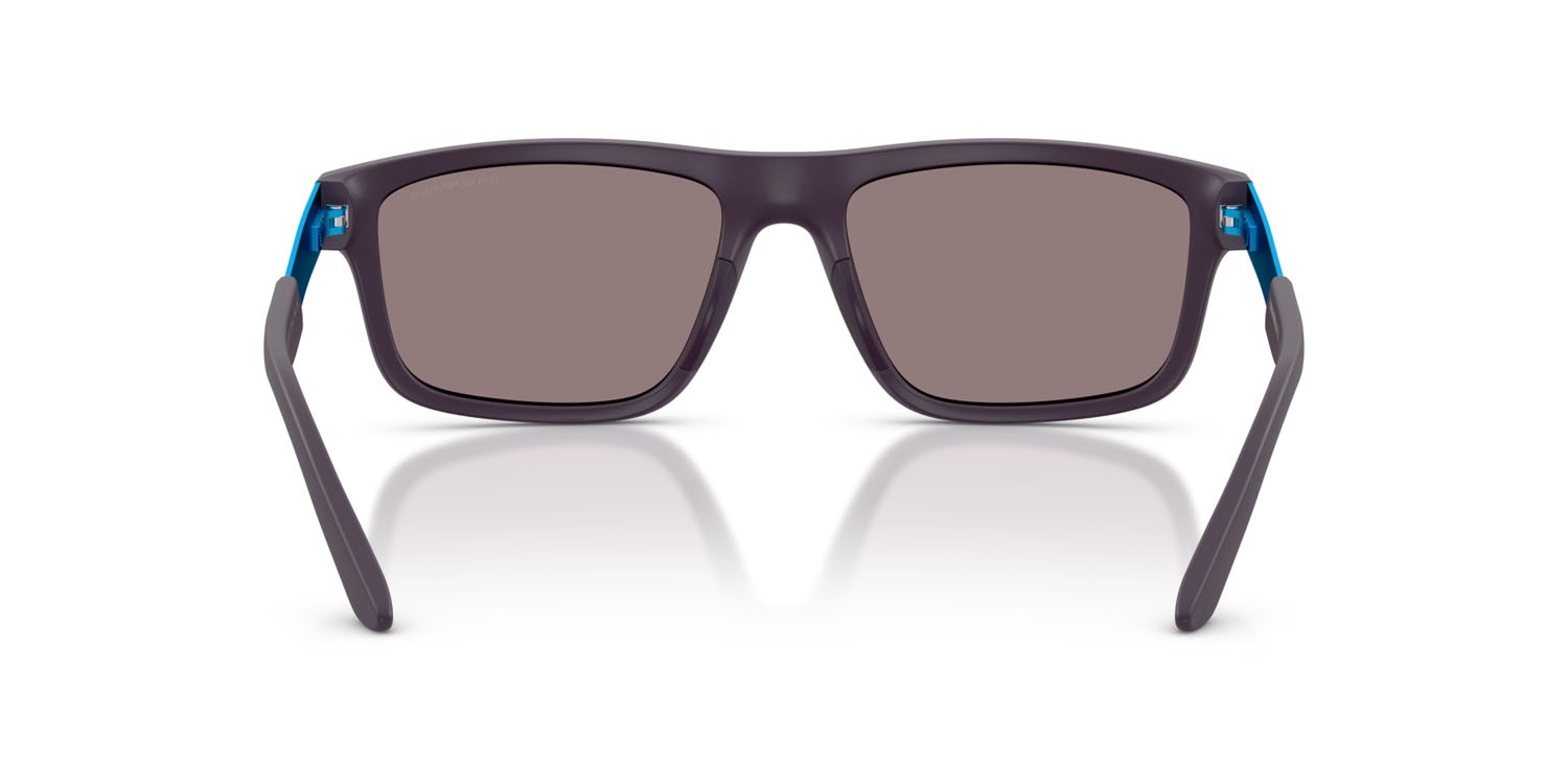 Sunglasses Emporio Armani EA 4244U (62427N) color violetto opaco shape rectangle lenses marrone violetto