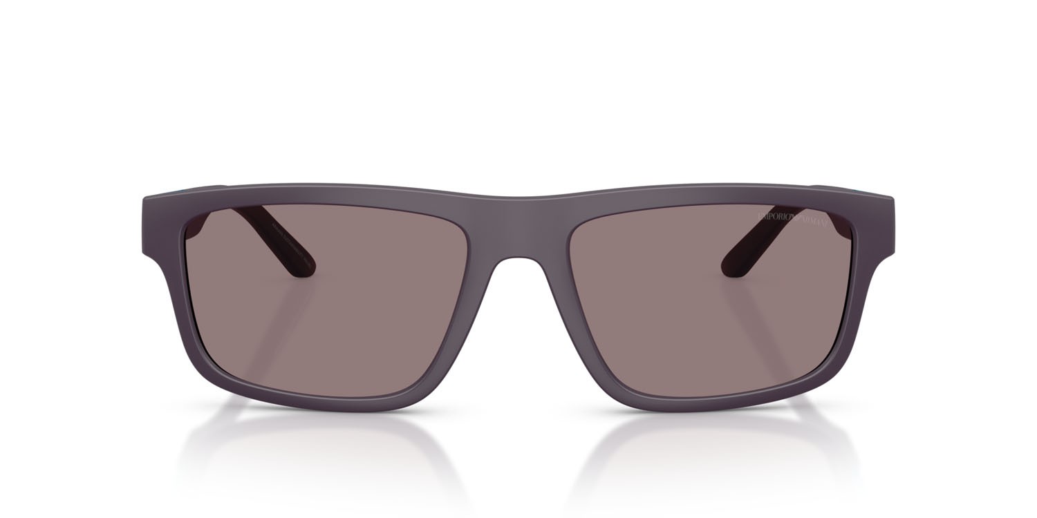 Sunglasses Emporio Armani EA 4244U (62427N) color violetto opaco shape rectangle lenses marrone violetto