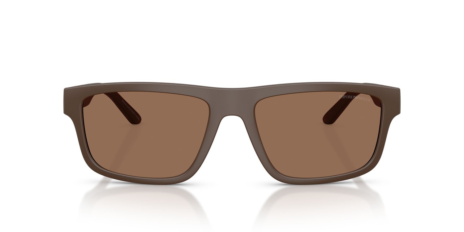 Occhiali da sole Emporio Armani EA 4244U (624373) colore marrone opaco forma rettangolare lenti marrone scuro