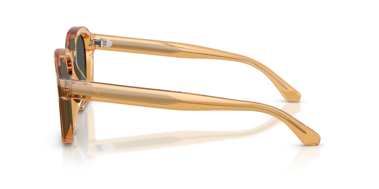 Occhiali da sole Emporio Armani EA 4245U (624687) colore trasparente giallo lucido forma irregolare lenti grigio scuro