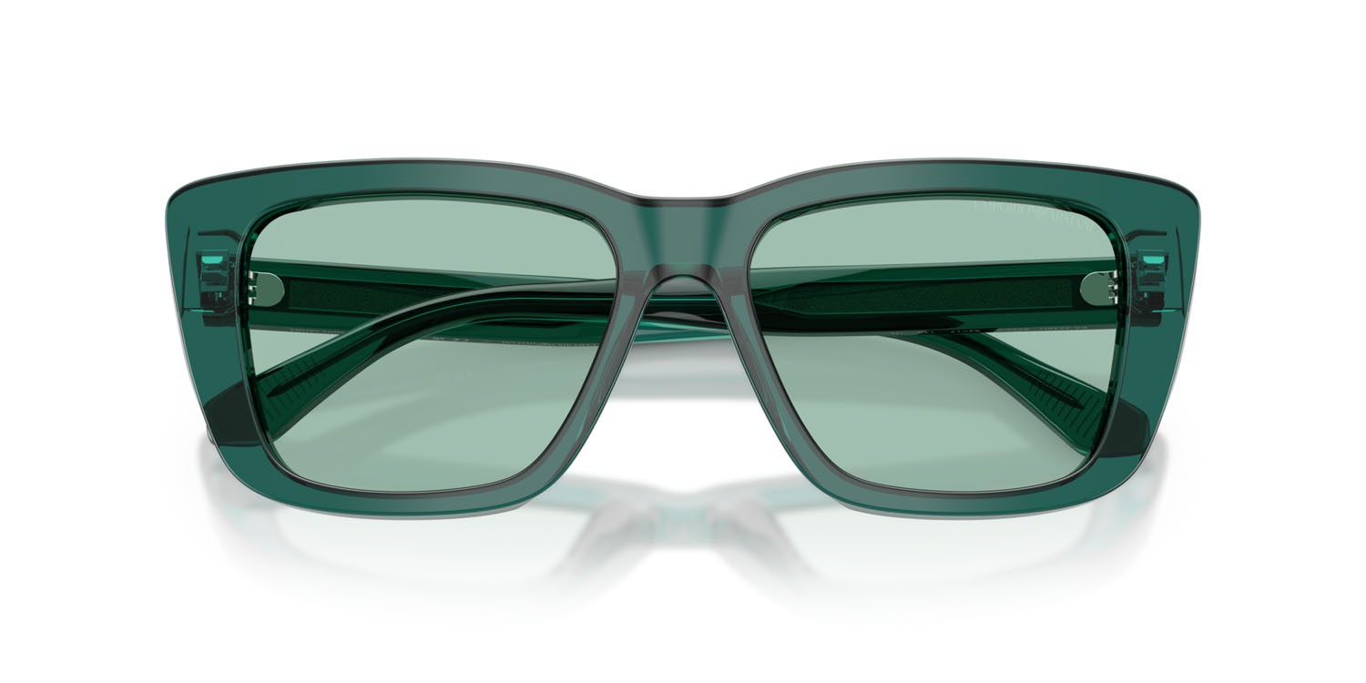 Sunglasses Emporio Armani EA 4246U (6252/2) color verde trasparente lucido shape cat eye lenses verde