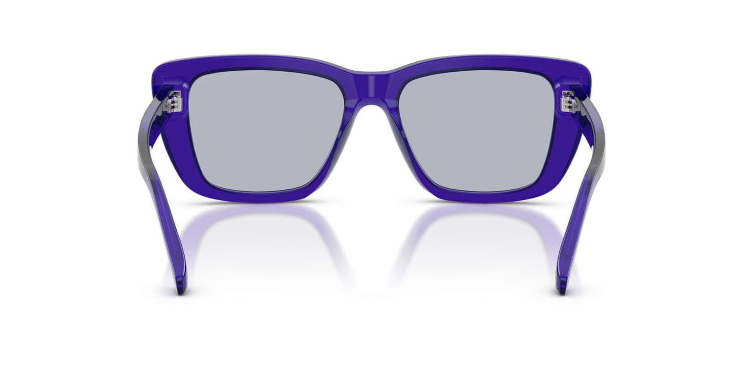 Sunglasses Emporio Armani EA 4246U (6253/1) color viola brillante trasparente shape cat eye lenses viola