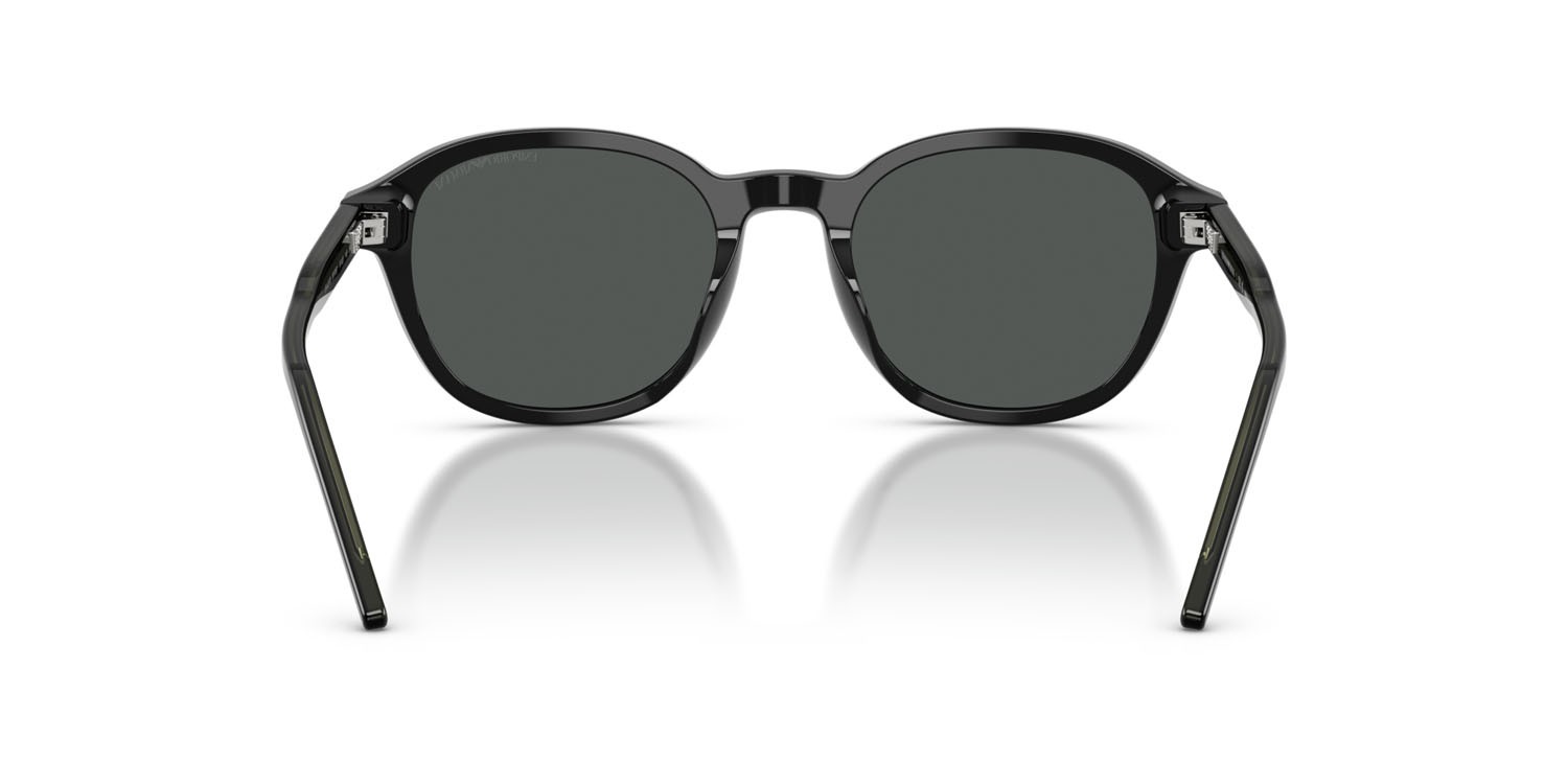 Occhiali da sole Emporio Armani EA 4247U (501787) colore nero lucido forma pantos lenti grigio scuro