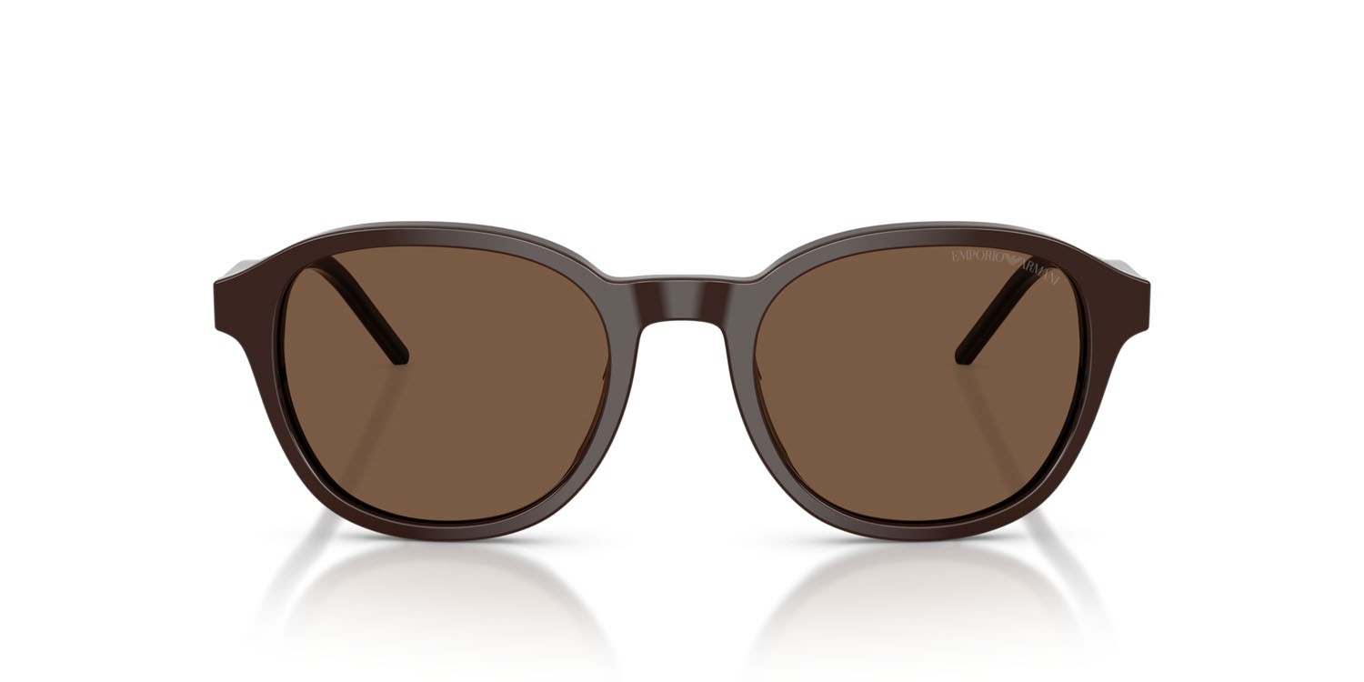 Occhiali da sole Emporio Armani EA 4247U (625573) colore marrone lucido forma pantos lenti marrone