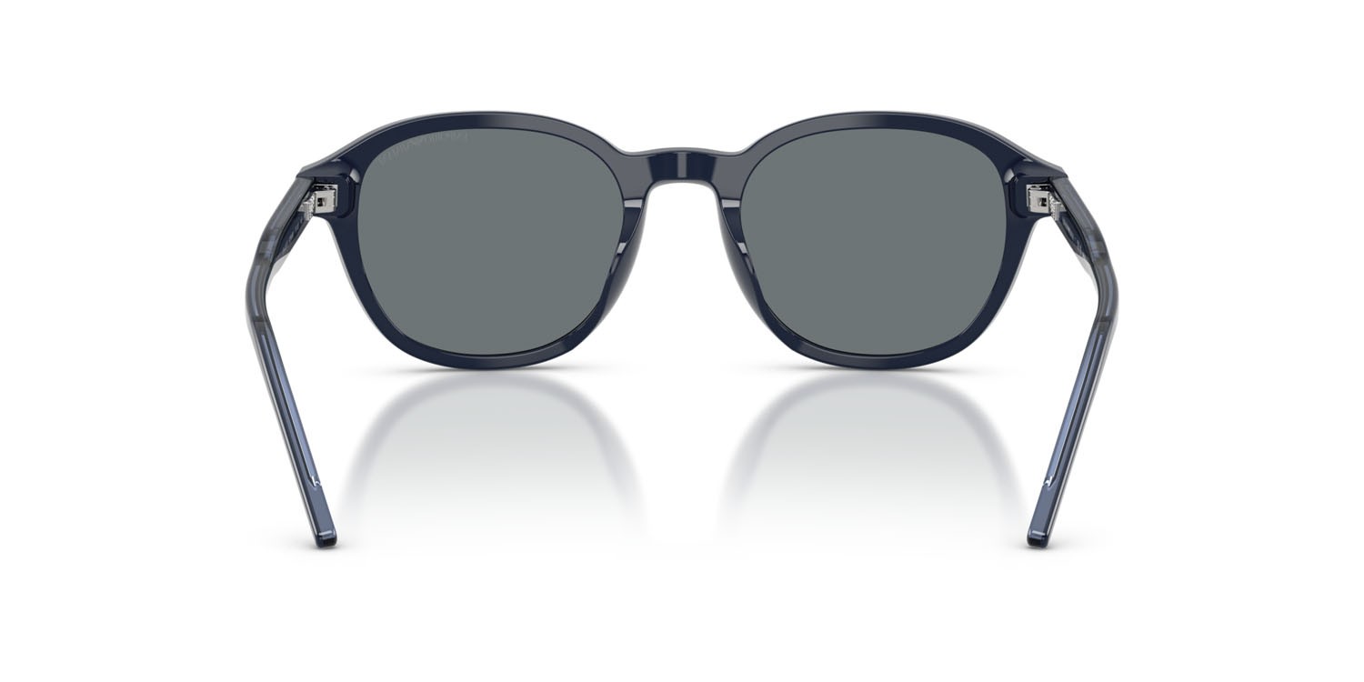 Occhiali da sole Emporio Armani EA 4247U (625680) colore blu lucido forma pantos lenti blu scuro