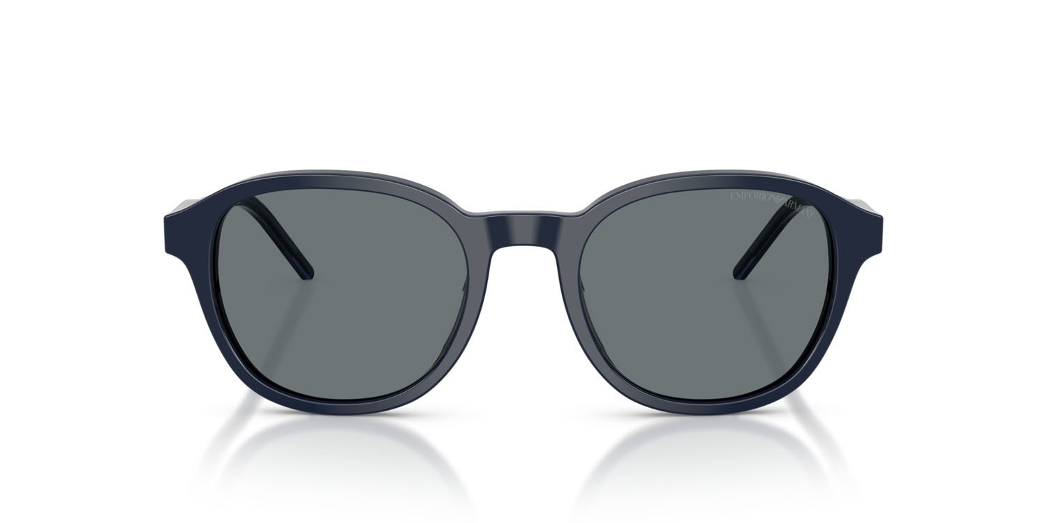 Occhiali da sole Emporio Armani EA 4247U (625680) colore blu lucido forma pantos lenti blu scuro
