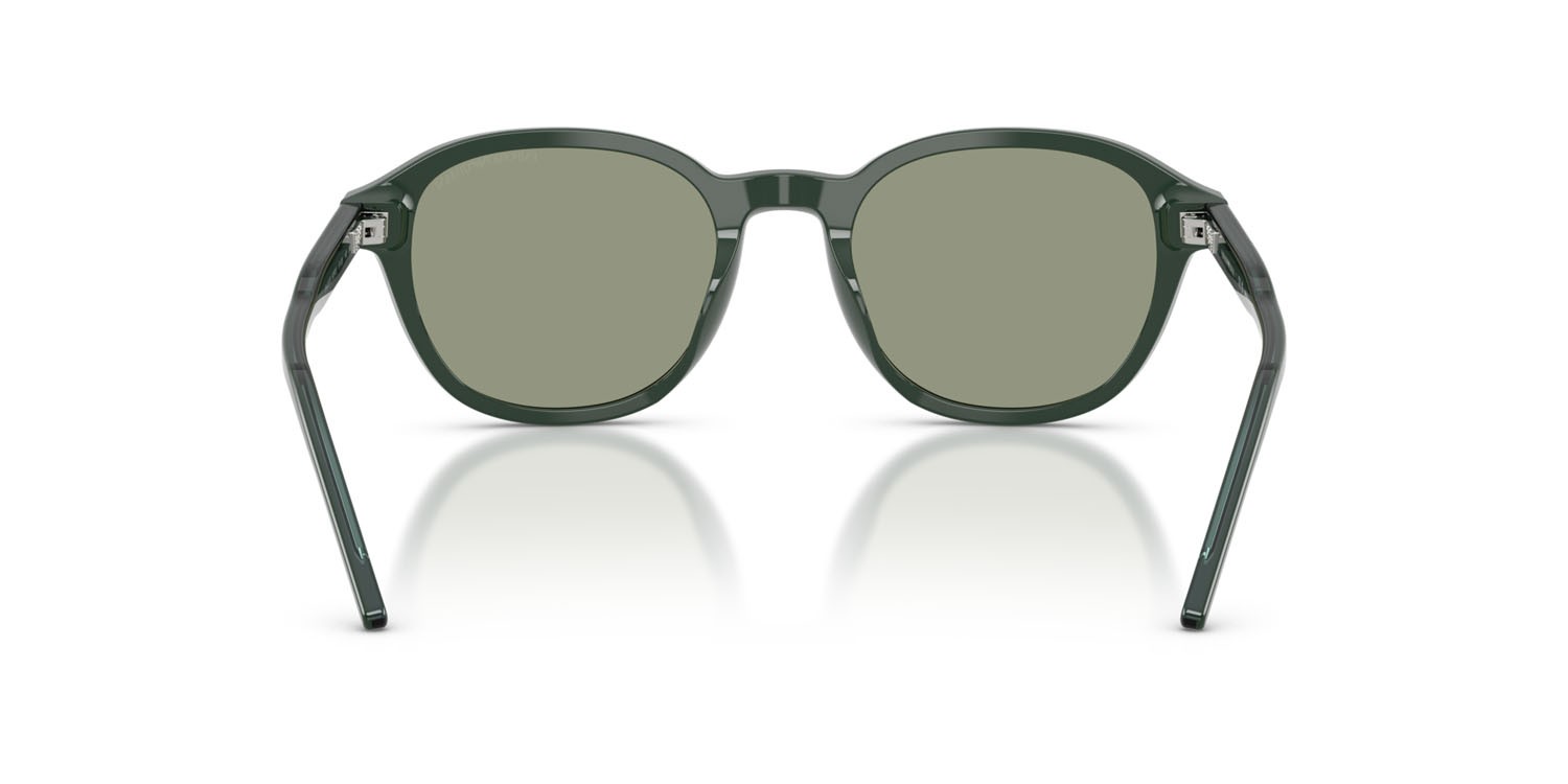 Occhiali da sole Emporio Armani EA 4247U (6257/2) colore verde lucido forma pantos lenti verde