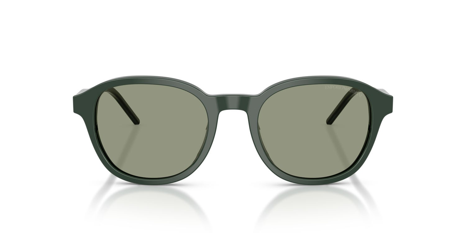 Occhiali da sole Emporio Armani EA 4247U (6257/2) colore verde lucido forma pantos lenti verde