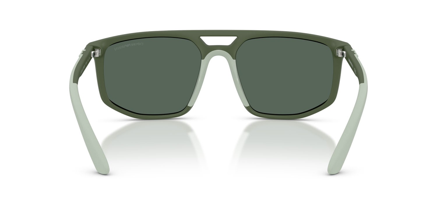 Occhiali da sole Emporio Armani EA 4248U (625930) colore agave opaco forma aviator lenti verde specchiato argento