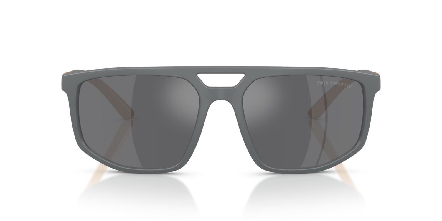 Occhiali da sole Emporio Armani EA 4248U (62616G) colore grigio opaco forma aviator lenti grigio argento specchiato