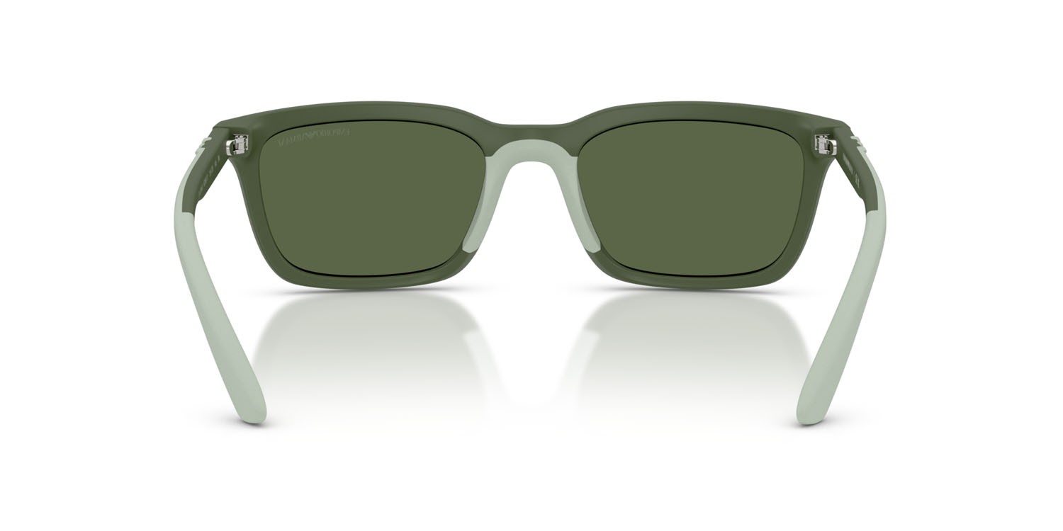 Occhiali da sole Emporio Armani EA 4249U (625971) colore agave opaco forma rettangolare lenti verde scuro