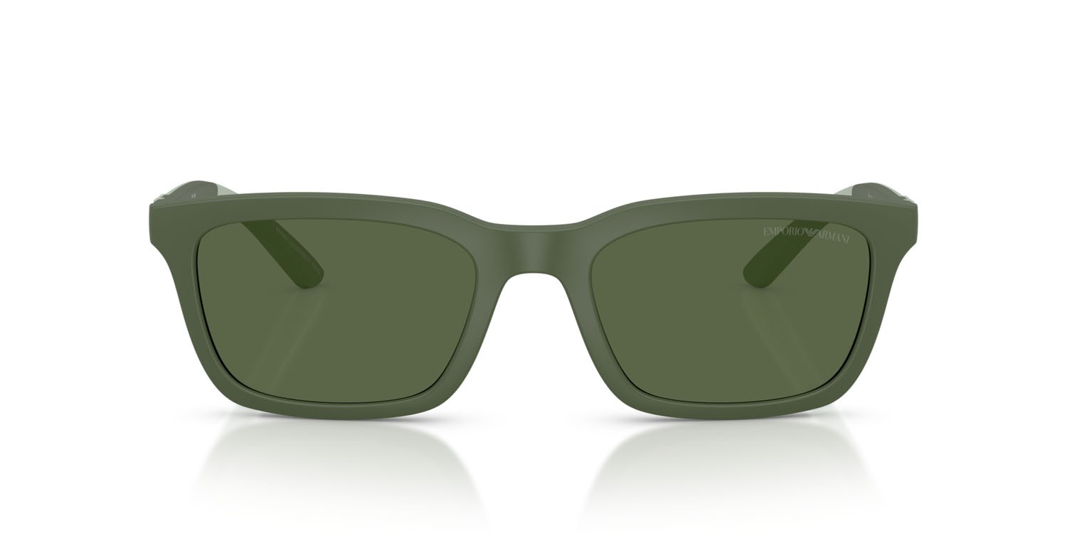 Occhiali da sole Emporio Armani EA 4249U (625971) colore agave opaco forma rettangolare lenti verde scuro