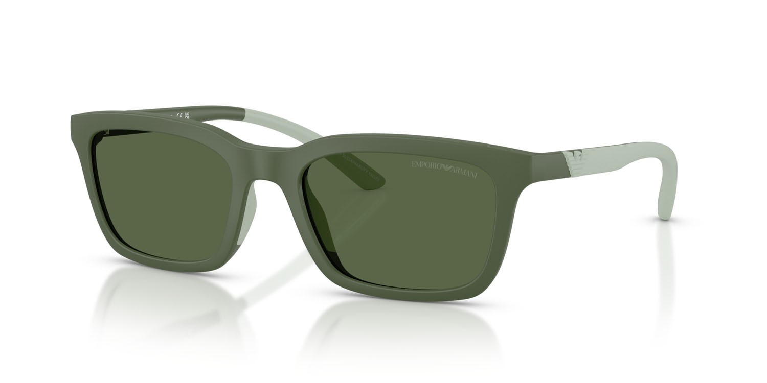 Occhiali da sole Emporio Armani EA 4249U (625971) colore agave opaco forma rettangolare lenti verde scuro