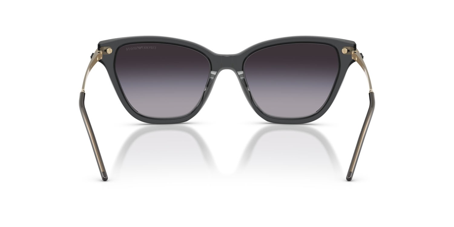 Sunglasses Emporio Armani EA 4251 (62628G) color opale nero lucido shape cat eye lenses sfumato grigio