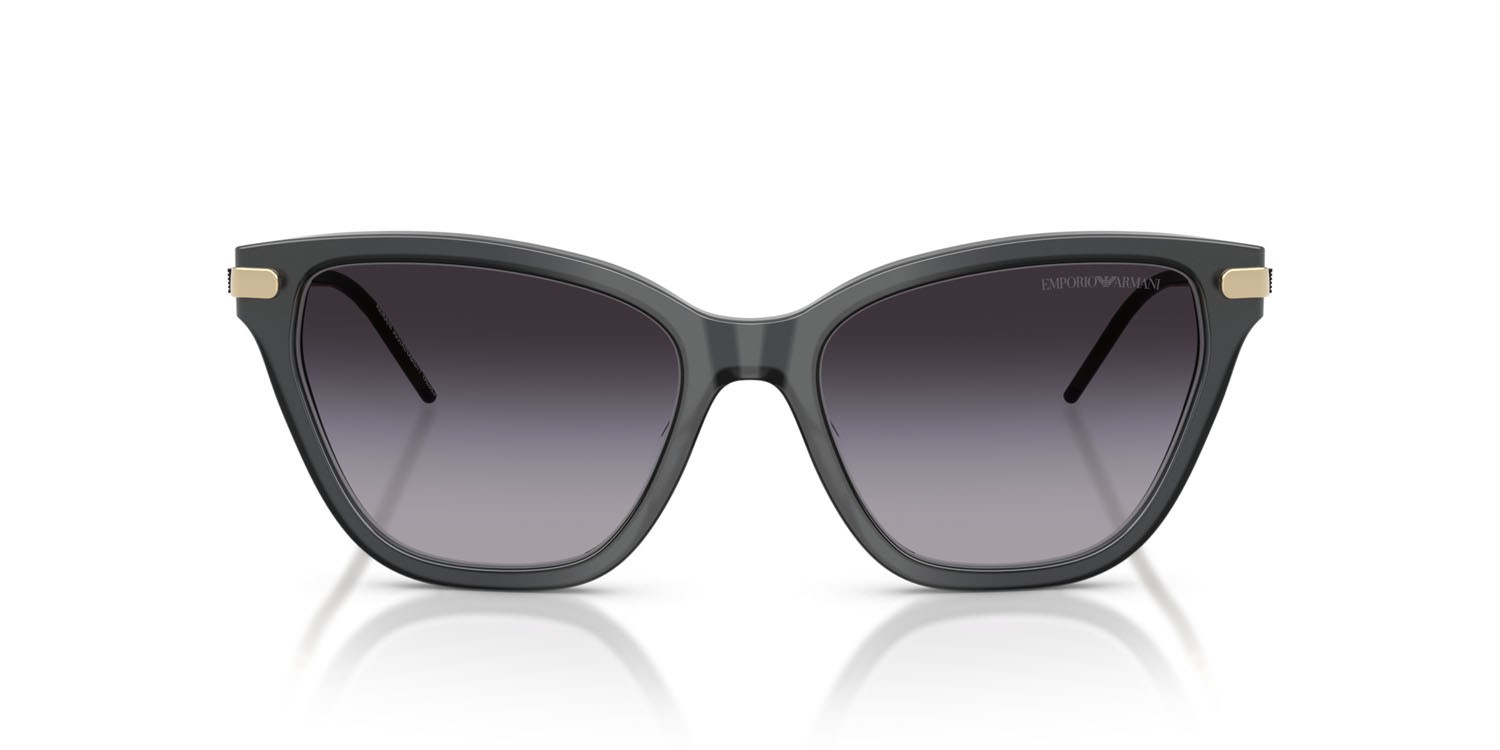 Sunglasses Emporio Armani EA 4251 (62628G) color opale nero lucido shape cat eye lenses sfumato grigio