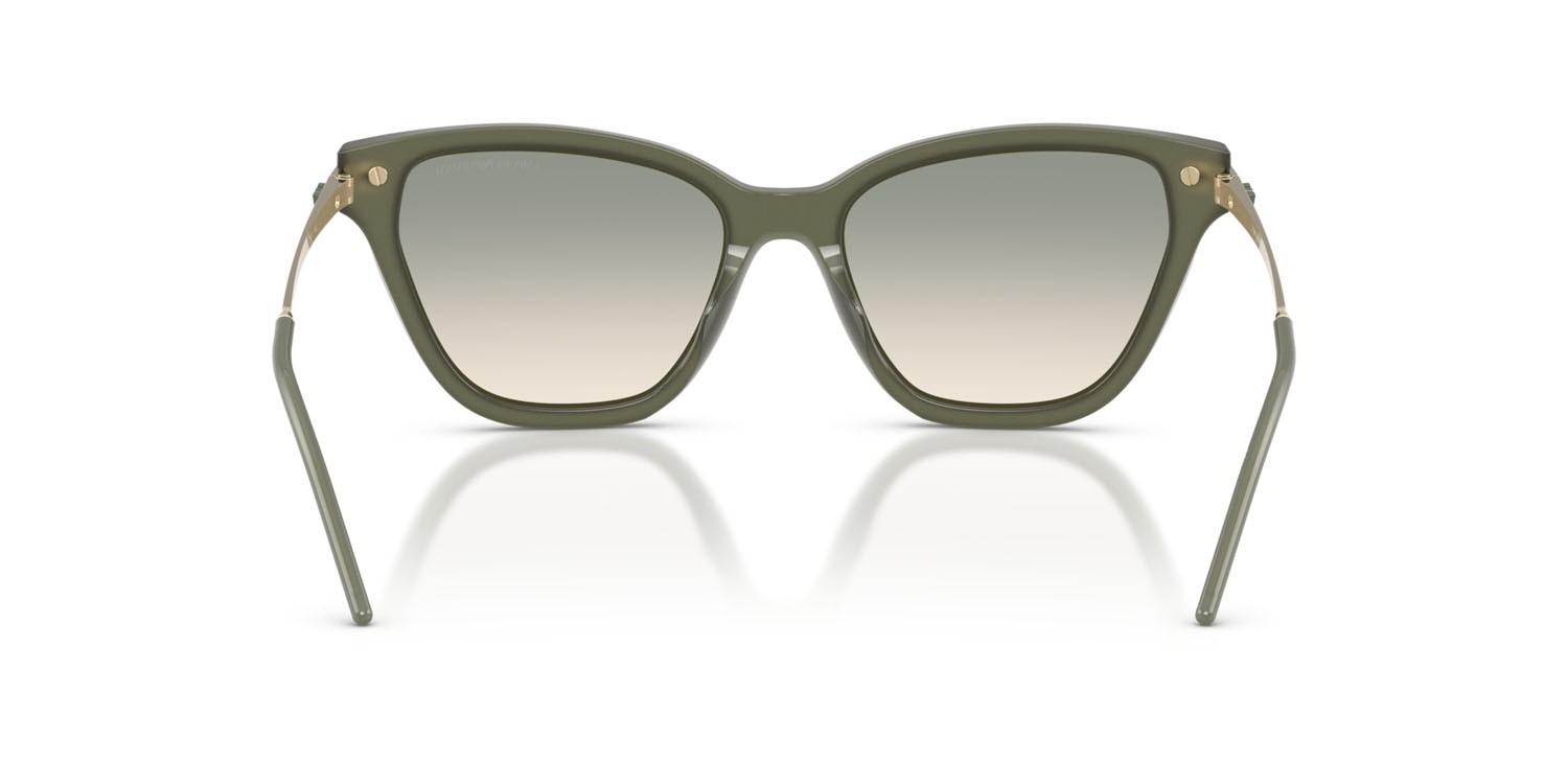 Sunglasses Emporio Armani EA 4251 (62642C) color shiny opal green shape cat eye lenses marrone sfumato verde chiaro