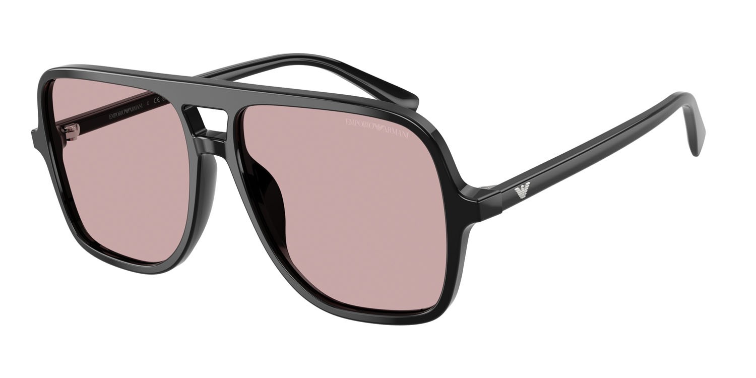 Sonnenbrillen Emporio Armani EA 4252U (501773) farbe nero lucido form aviator gläser rosa