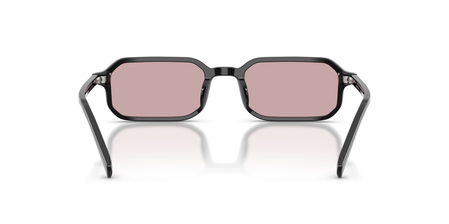 Sunglasses Emporio Armani EA 4253U (501773) color nero lucido shape rectangle lenses rosa