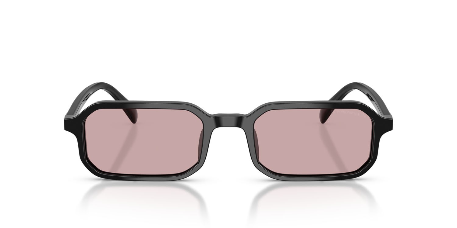 Sunglasses Emporio Armani EA 4253U (501773) color nero lucido shape rectangle lenses rosa